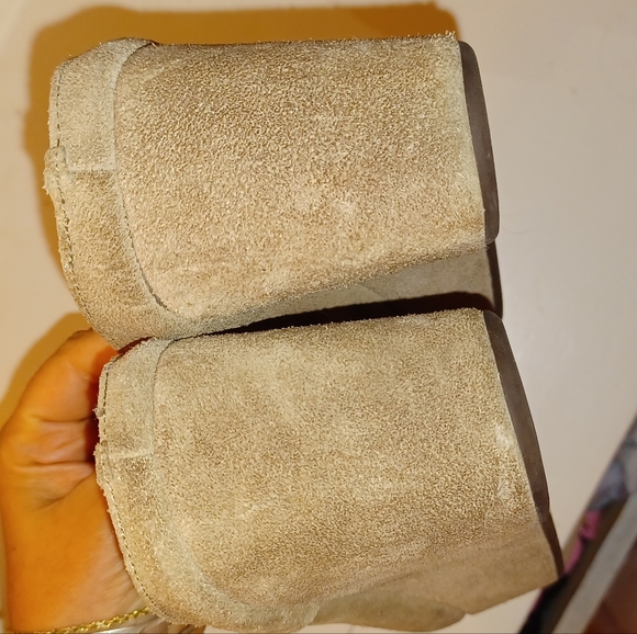 Chocolat Blu Wind Peep Toe Suede Platform Wedge Mule Size 8 - Picture 8 of 10